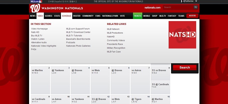 Nationals.com Screenshot